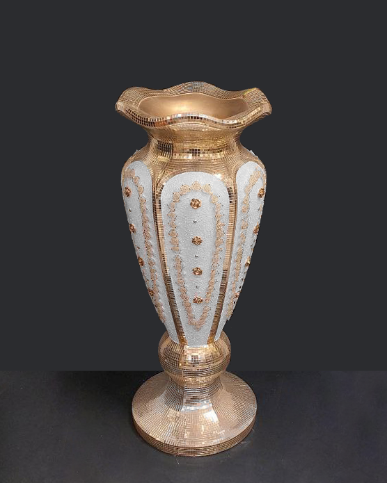 Vaso decorativo bianco e oro o argento