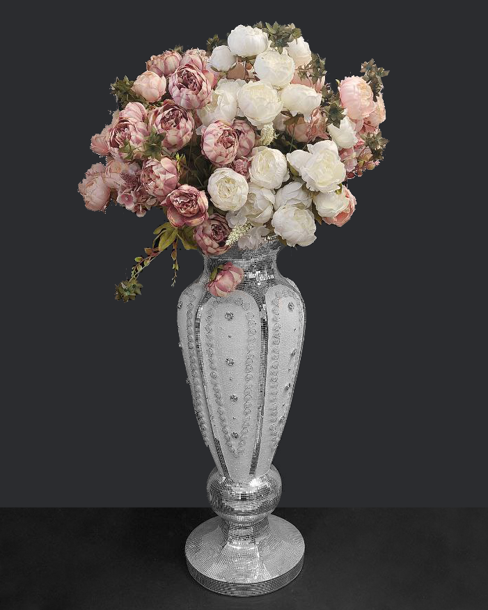 Vaso decorativo bianco e oro o argento