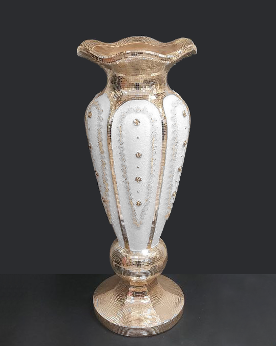 Vaso decorativo bianco e oro o argento