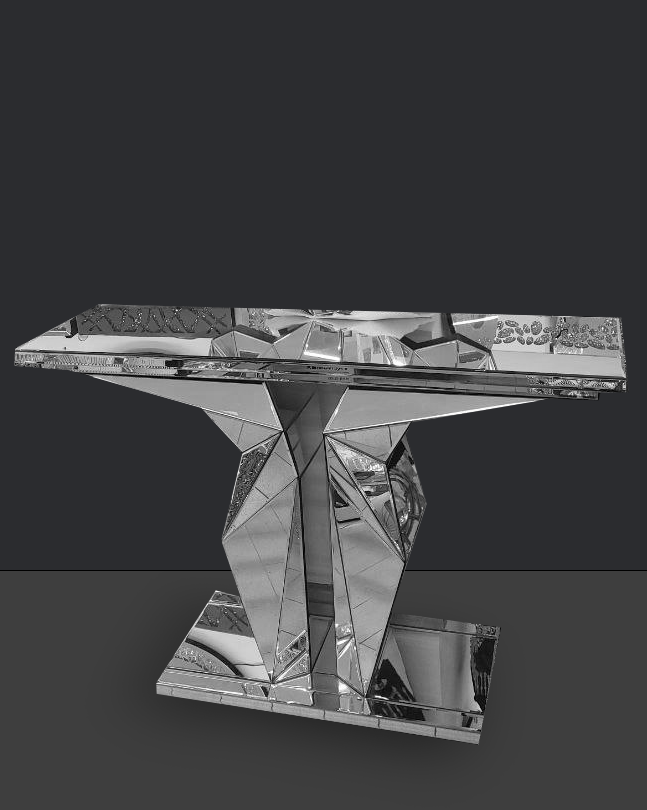 Mirrored console entrance silver