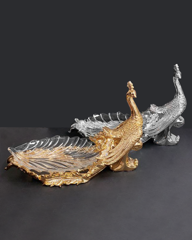 Peacock decoration with plate