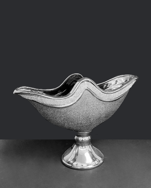 Silver decoration with rhinestones