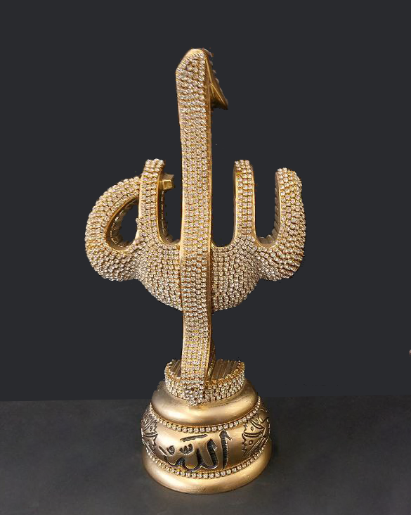 Coppia statue color oro con strass