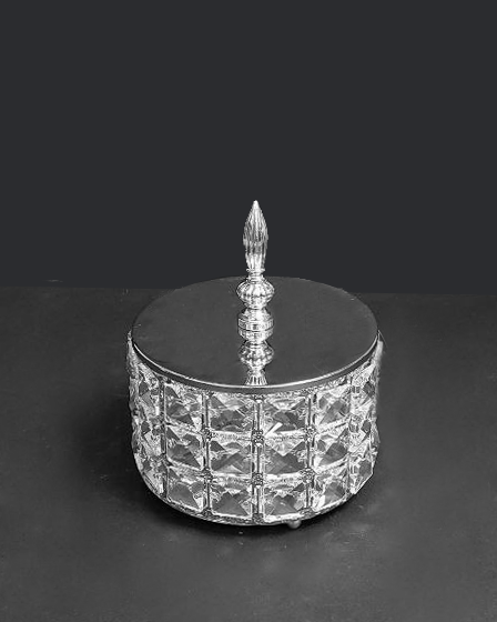 Vaso con coperchio argento