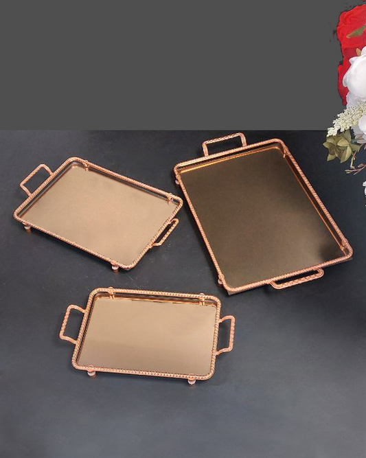 Tris Vassoi Color Bronzo o Argento