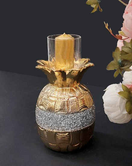 Decorazione Porta Candele Oro