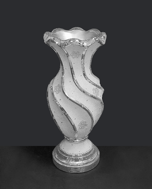 Vaso decorativo bianco e argento