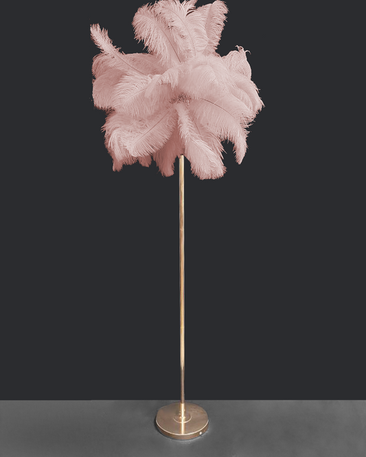 Lampada da terra con piume
