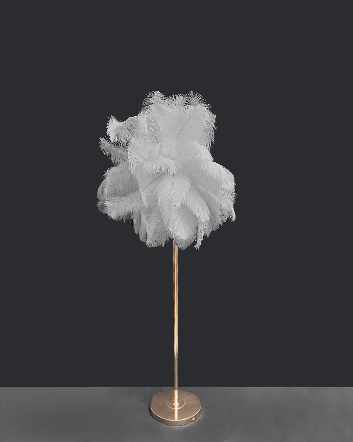 Lampada da terra con piume