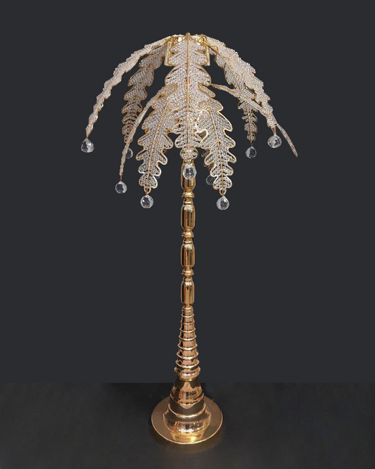 Lampada da terra oro con strass e brillanti