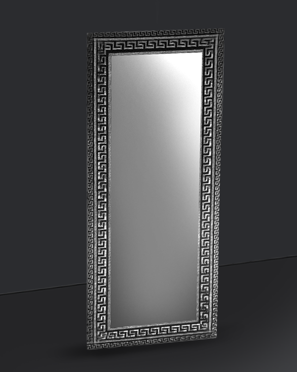 Decorative wall mirror silver or silver and black