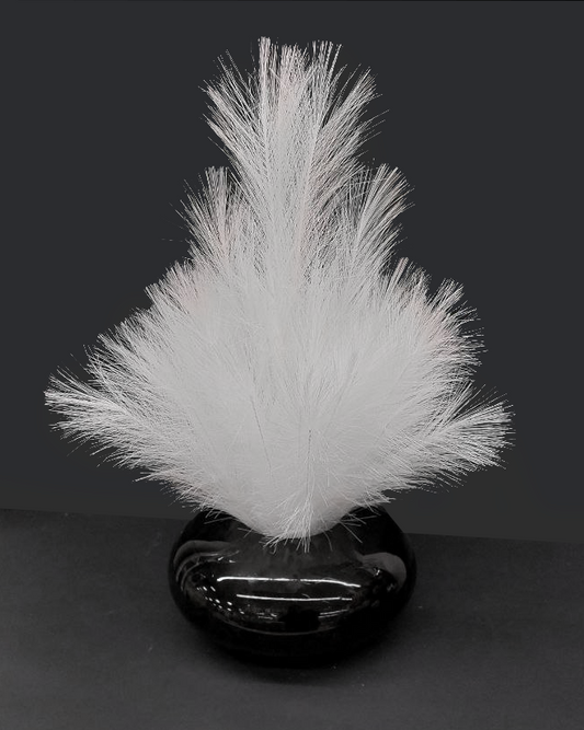 Piume bianche con vaso nero