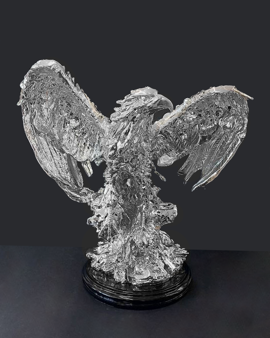 Statua aquila oro o argento