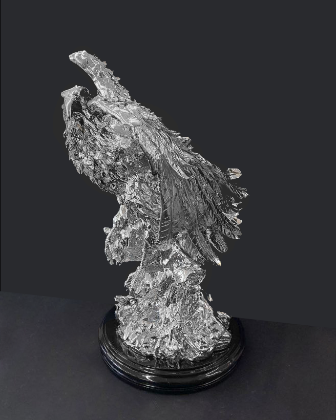 Statua aquila oro o argento