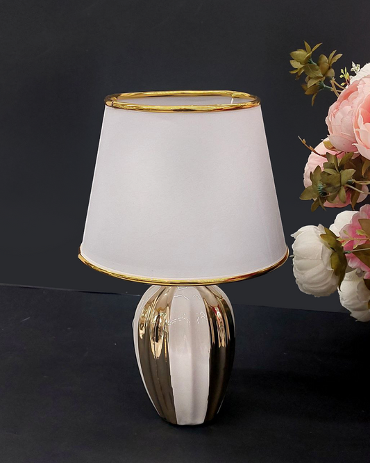 Lampada da tavolo a righe Oro / Nero / Argento