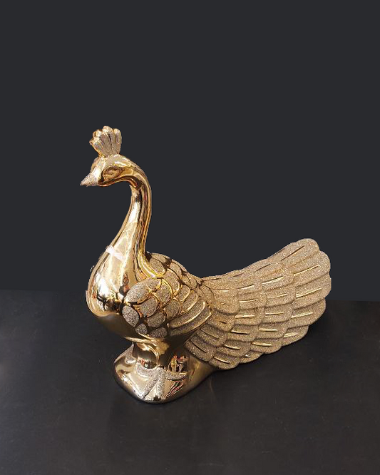 Statua pavone color oro
