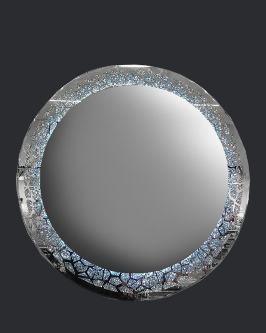 Specchio rotondo decorativo con luce a led
