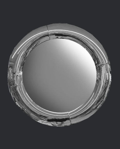 Specchio decorativo da parete rotondo argento
