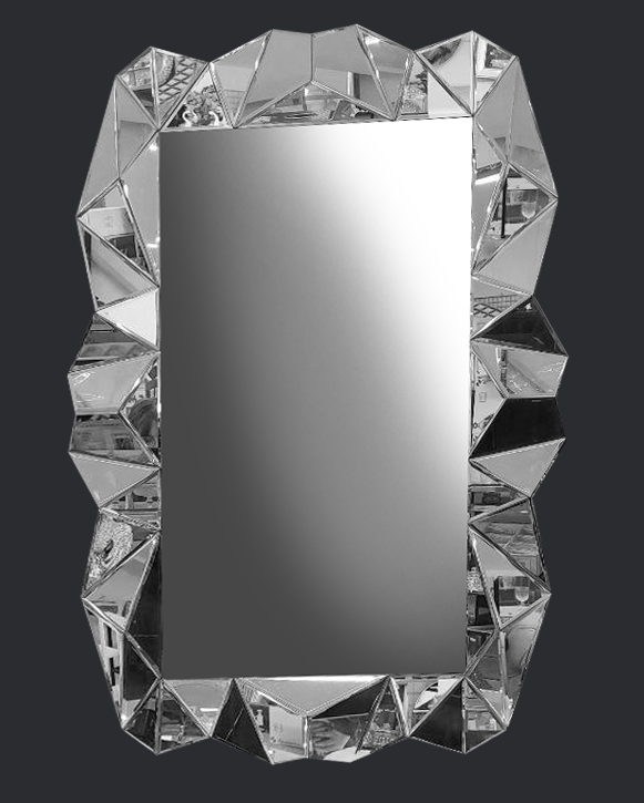 Decorative silver wall mirror
