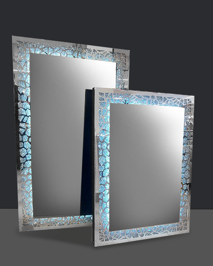 Decorative wall mirror with LED light