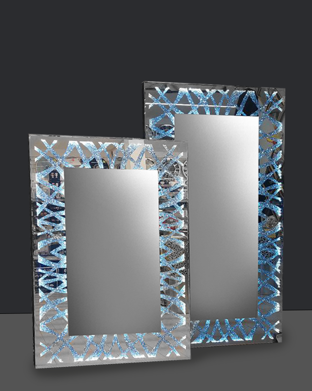 Specchio decorativo da parete con luce a led