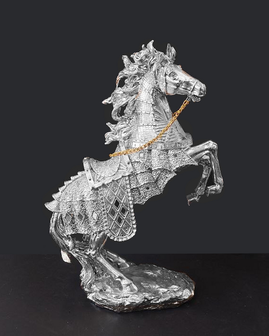 Statua cavallo argento