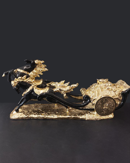 Statua calesse trainata da cavalli