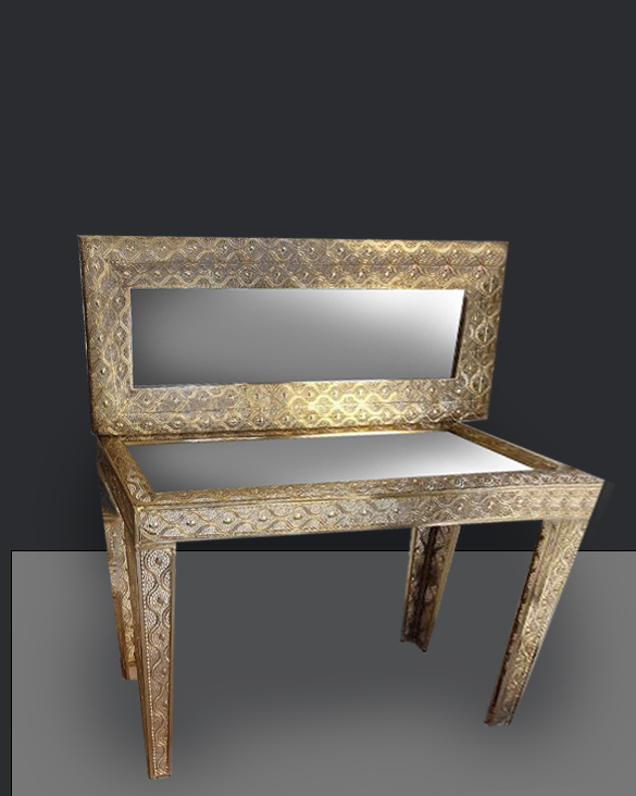 Consolle ingresso argento o oro con specchio