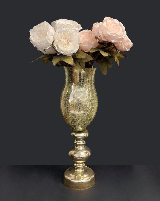 Vaso decorativo in vetro dorato