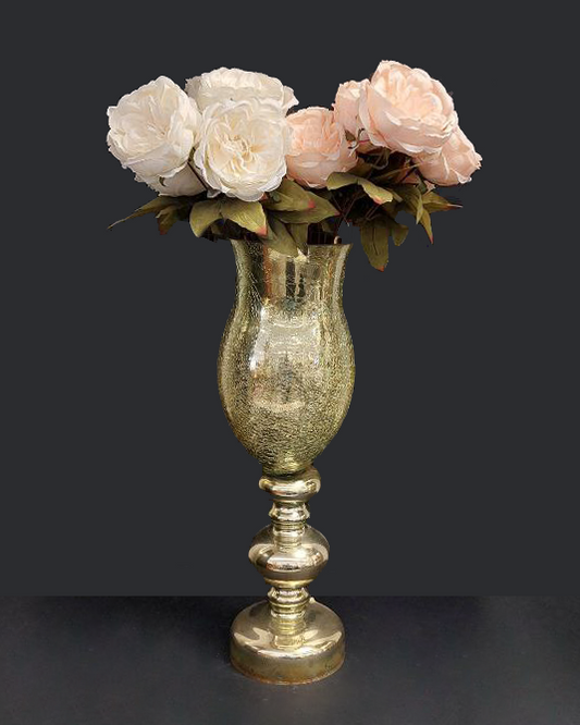 Vaso decorativo in vetro dorato
