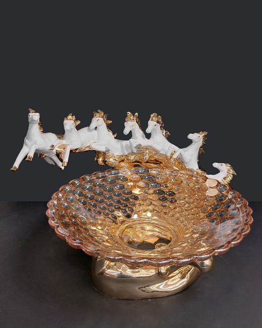 Piatto decorativo con cavalli