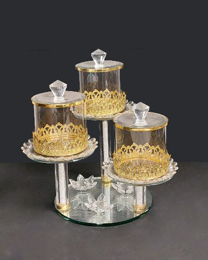 Decorazione vasetti porta oggetti oro e argento