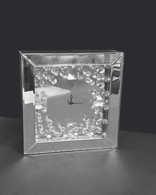 Orologio da tavolo specchiato con strass