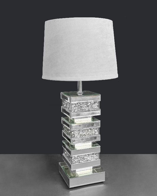 Lampada da tavolo argento con strass