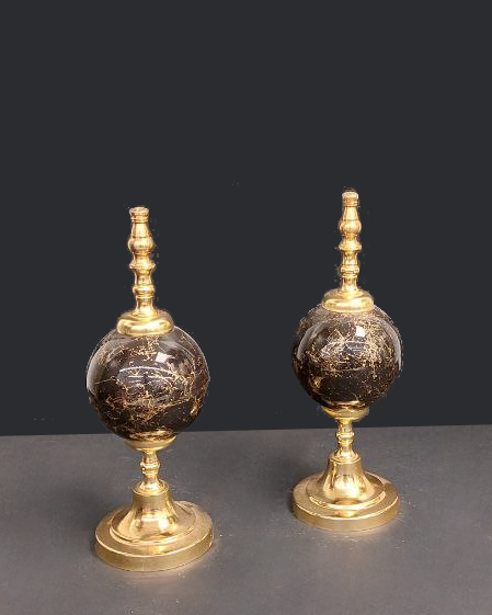 Duo decorazioni oro e marrone