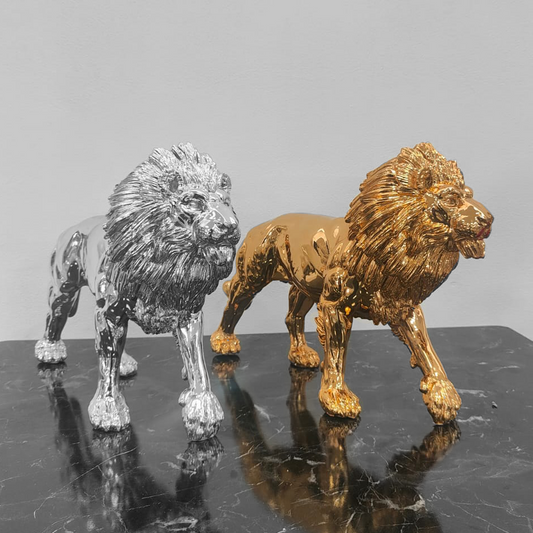 Statua leone oro o argento