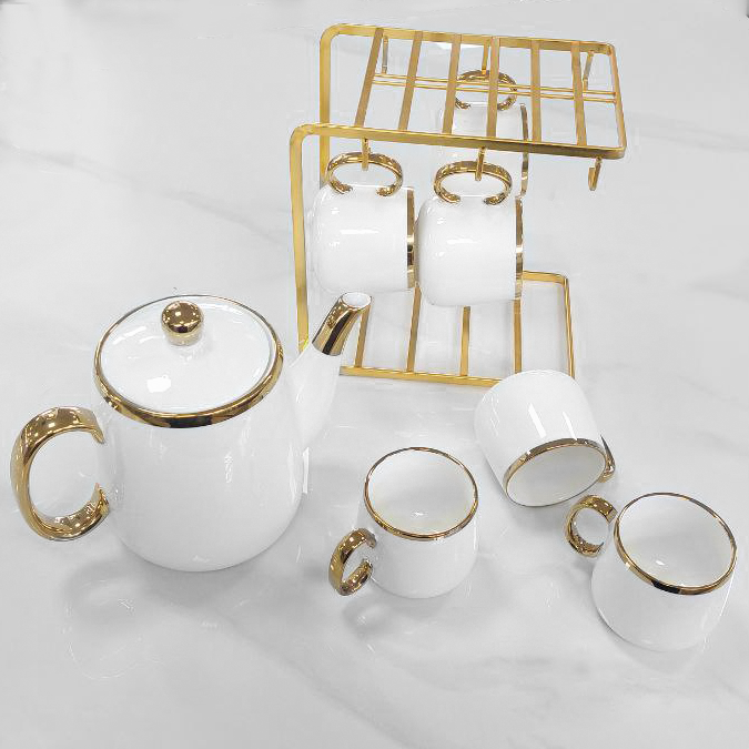 Set tazze con teiera e stand